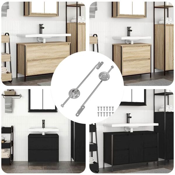 vidaXL Dragst&aring;ngsg&aring;ngj&auml;rn 2 pcs Silver 190 mm J&auml;rn