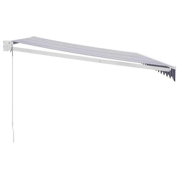 vidaXL Markis inf&auml;llbar bl&aring; och vit 4,5x3 m tyg och aluminium