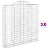 vidaXL Gabioner b&aring;gformade 8 st 200x30x200/220 cm galvaniserat j&auml;rn