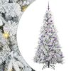 vidaXL Plast Hingad Julgran med 300 LED-lampor Vit 180 cm PE och PVC
