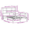 vidaXL S&auml;ng med bokhylla utan madrass vaxbrun 140x190cm massiv furu