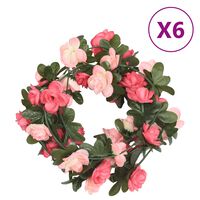 vidaXL Konstgjorda girlanger 6 st rosor 240 cm