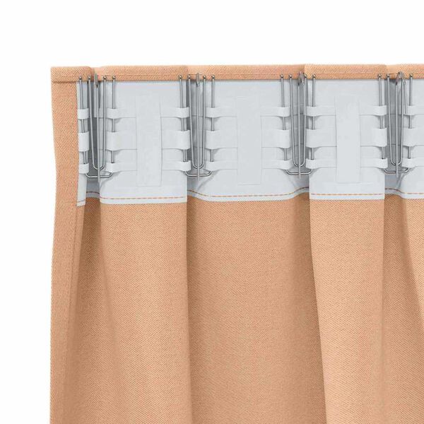 vidaXL M&ouml;rkl&auml;ggningsgardiner med Ringar 2 pcs Ljusbrun 245 x 140 cm