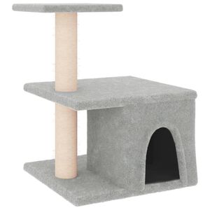 vidaXL Kl&ouml;str&auml;d med sisalpelare ljusgr&aring; 48 cm
