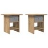 vidaXL S&auml;ngbord 2 pcs Artisan Ek 41 x 40 x 45 cm Konstruerat tr&auml;