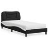 vidaXL Bed with Mattress "Hvar" Black and White 90x200 cm Faux Leather