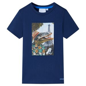 vidaXL T-shirt f&ouml;r barn m&ouml;rkbl&aring; 116