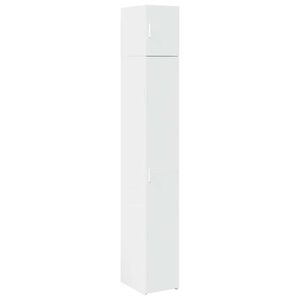 vidaXL F&ouml;rvaringssk&aring;p smalt vit 30x42,5x225 cm konstruerat tr&auml;