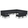 vidaXL Loungegrupp med dynor 12 delar konstrotting brun