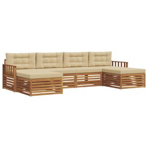 vidaXL Soffgrupper 6 pcs Naturlig och Beige Massivt Akaciatr&auml;