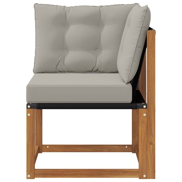 vidaXL Uteh&ouml;rnsoffa Massivt akaciatr&auml; och Textilene-tyg Naturf&auml;rg