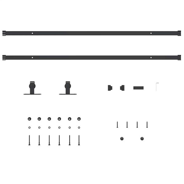 vidaXL Skjutd&ouml;rrsbeslag f&ouml;r sk&aring;p 213 cm kolst&aring;l