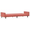 vidaXL B&auml;ddsoffa 2-sits med fotpall rosa sammet