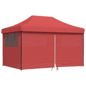 vidaXL Pop-Up hopf&auml;llbart partyt&auml;lt med 4 sidov&auml;ggar vinr&ouml;d