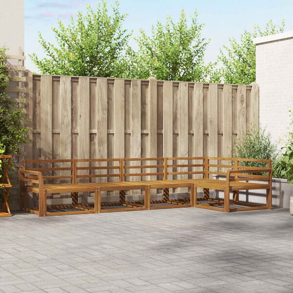 vidaXL Utomhussoffset 5 pcs Naturf&auml;rg Massivt Akaciatr&auml;