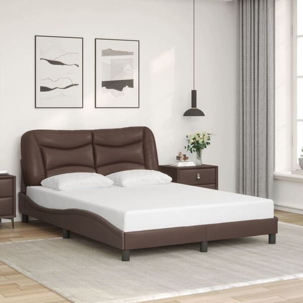 vidaXL Bed Frame without Mattress "Hvar" Brown 120x200 cm Faux Leather