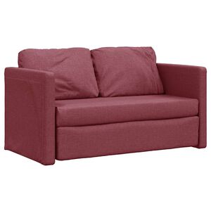 vidaXL Golvb&auml;ddsoffa 2-i-1 vinr&ouml;d 112x174x55 cm tyg