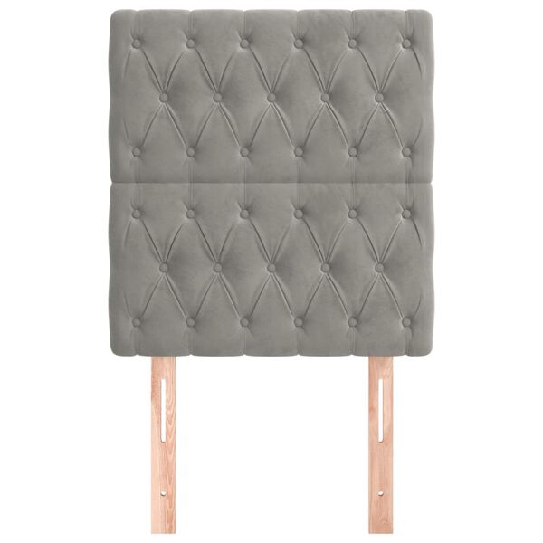 vidaXL S&auml;nggavel ljusgr&aring; 80x7x118/128 cm sammet