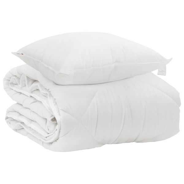 vidaXL Året runt duvet med kudde 2 pcs Vit Mikrofiber