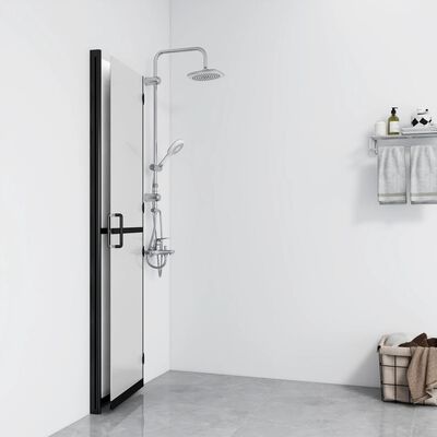 vidaXL Vikbar duschvägg med frostat ESG-glas 80x190 cm