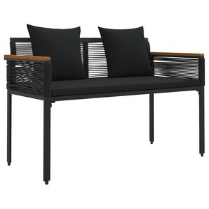 vidaXL Utomhusb&auml;nk 2 -Seater 117 x 54 x 74.5 cm konstrotting Svart