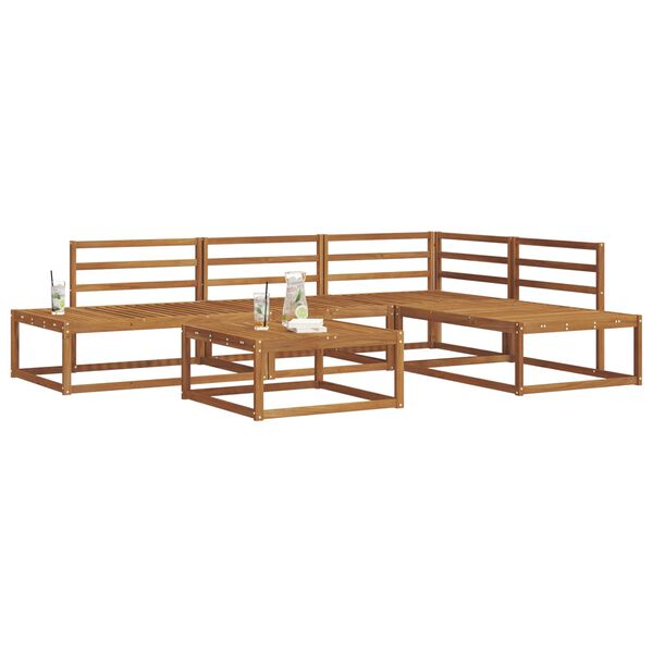 vidaXL Utomhussoffset 5 Stycke Naturf&auml;rg Massivt Akaciatr&auml;