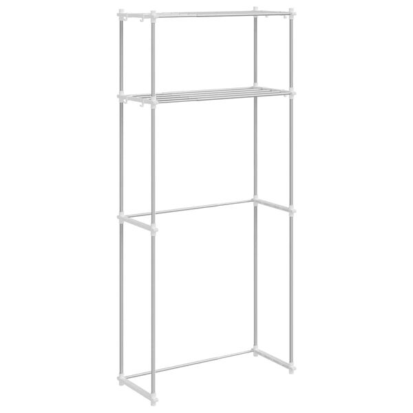 vidaXL Tv&auml;ttmaskins hylla med lagring Vit 70 x 27 x 136 cm Aluminium