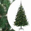 vidaXL Konstgjord julgran med julkulor 150 cm 150 LED-lampor Varmvit
