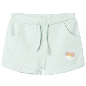 vidaXL Barnshorts med sn&ouml;re blandad ljus mintgr&ouml;n 116