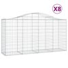 vidaXL Gabioner b&aring;gformade 8 st 200x50x100/120 cm galvaniserat j&auml;rn