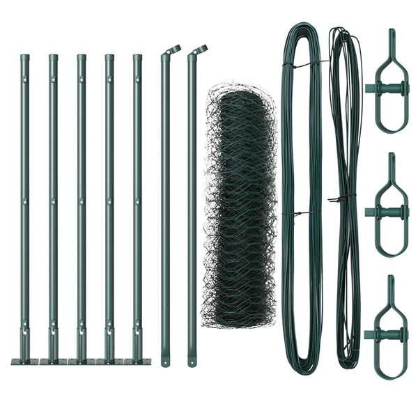 vidaXL St&auml;ngselstolpe Gr&ouml;n 10 x 0,5 m (50 mm n&auml;t) St&aring;l och PVC