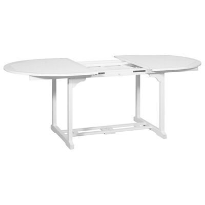 vidaXL Matgrupp 7 delar med förlängningsbart bord trä vit