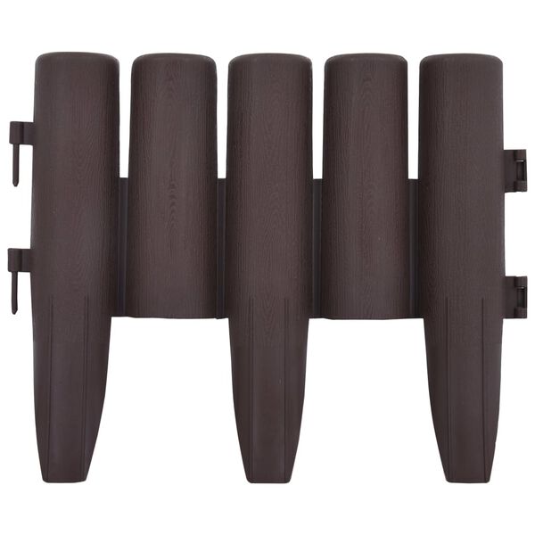 vidaXL Rabattkant 36 st brun 10 m PP