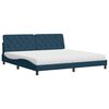 vidaXL Bed with Mattress Blue 200x200 cm Velvet