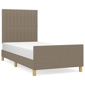 vidaXL S&auml;ngram utan madrass Taupe 90x190 cm tyg