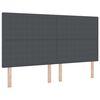 vidaXL LED huvuddyna med LED-ljusslingor M&ouml;rkgr&aring; 180 cm Kordread tyg