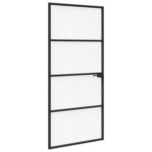 vidaXL Hem d&ouml;rr 93 x 201,5 x 3,5 cm Aluminium och H&auml;rdat Glas