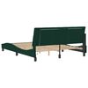 vidaXL Bed Frame with LED without Mattress "Hanko" Dark Green 160x200 cm Velvet