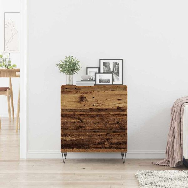 vidaXL Sideboard med låda Gammalt trä 60 x 35 x 70 cm Konstruerat trä