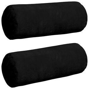 vidaXL Bolsterkuddar 2 pcs Svart &Oslash; 15 x 40 cm Mikrofiber Tyg