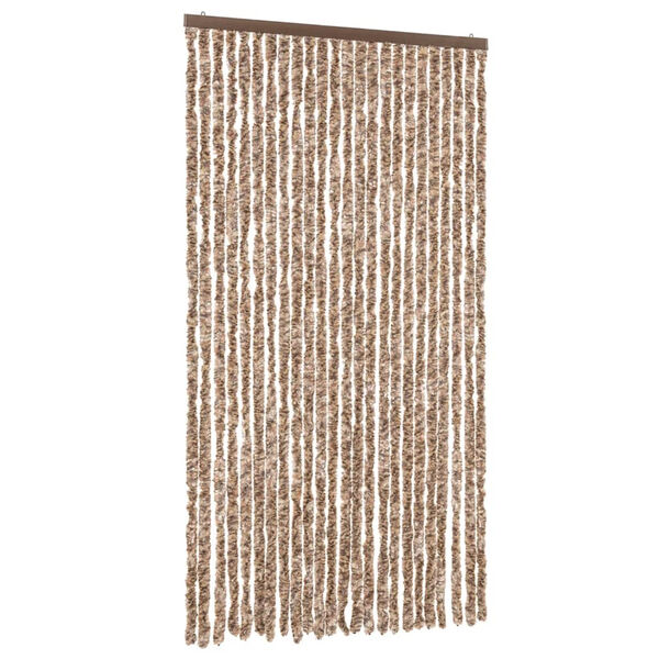vidaXL Insektsgardin beige och mörkbrun 100x200 cm chenille