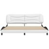 vidaXL Bed Frame without Mattress "Hvar" White and Black 200x200 cm Faux Leather