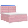 vidaXL LED s&auml;ngram med madrass med huvudgavel Rosa 160 x 200 cm Sammet