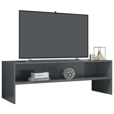 vidaXL TV-bänk grå högglans 120x40x40 cm spånskiva