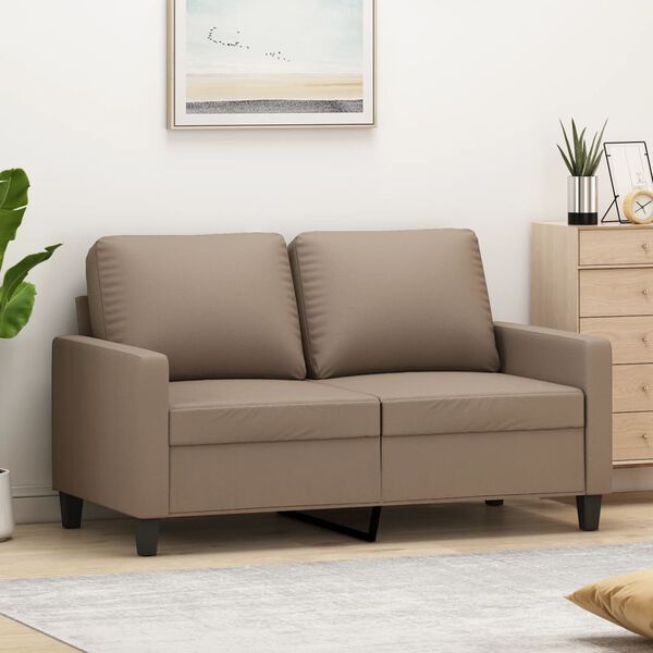 vidaXL 2-sitssoffa cappuccino 120 cm konstl&auml;der
