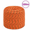 vidaXL B&aring;tlina orange 10 mm 100 m polypropen