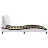 vidaXL Bed Frame without Mattress "Hvar" White and Black 140x200 cm Faux Leather