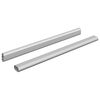 vidaXL Kl&auml;dst&aring;ng 2 pcs Silver 764 x 15 x 29 mm Aluminiumlegering