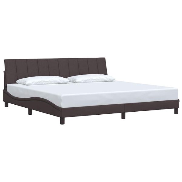 vidaXL Bed Frame without Mattress "Hanko" Dark Brown 200x200 cm Fabric
