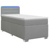 vidaXL Boxspring s&auml;ng med madrass och LED Ljusgr&aring; 80 x 200 cm Tyg